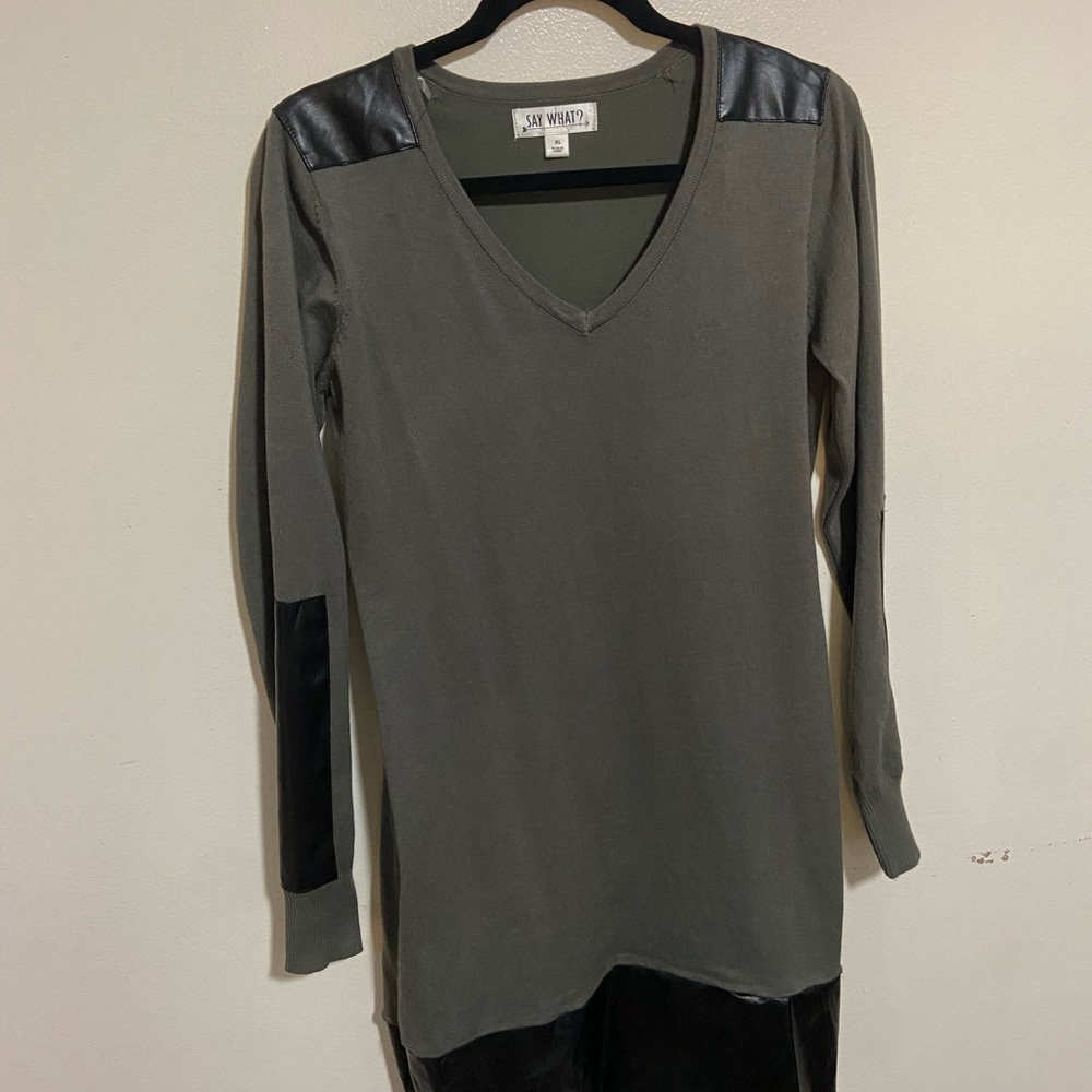 Dark green sweater dress